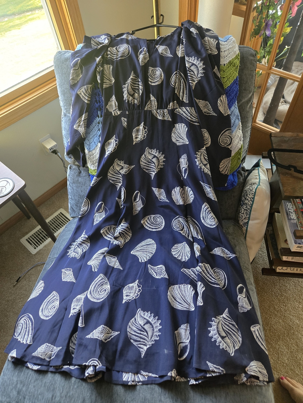 Vineyard Vines Navy Dress with White Shell Motif